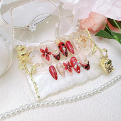 BSBTBZ 24-pcs rose gold beads nail design adds subtle glamour and shine.