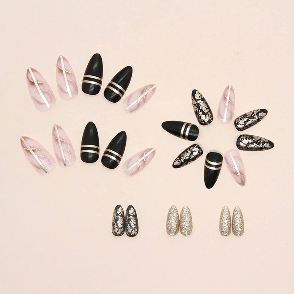 BSBTBZ Glue-on nails with jelly glue included for easy salon-inspired application