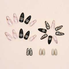 BSBTBZ Glue-on nails with jelly glue included for easy salon-inspired application