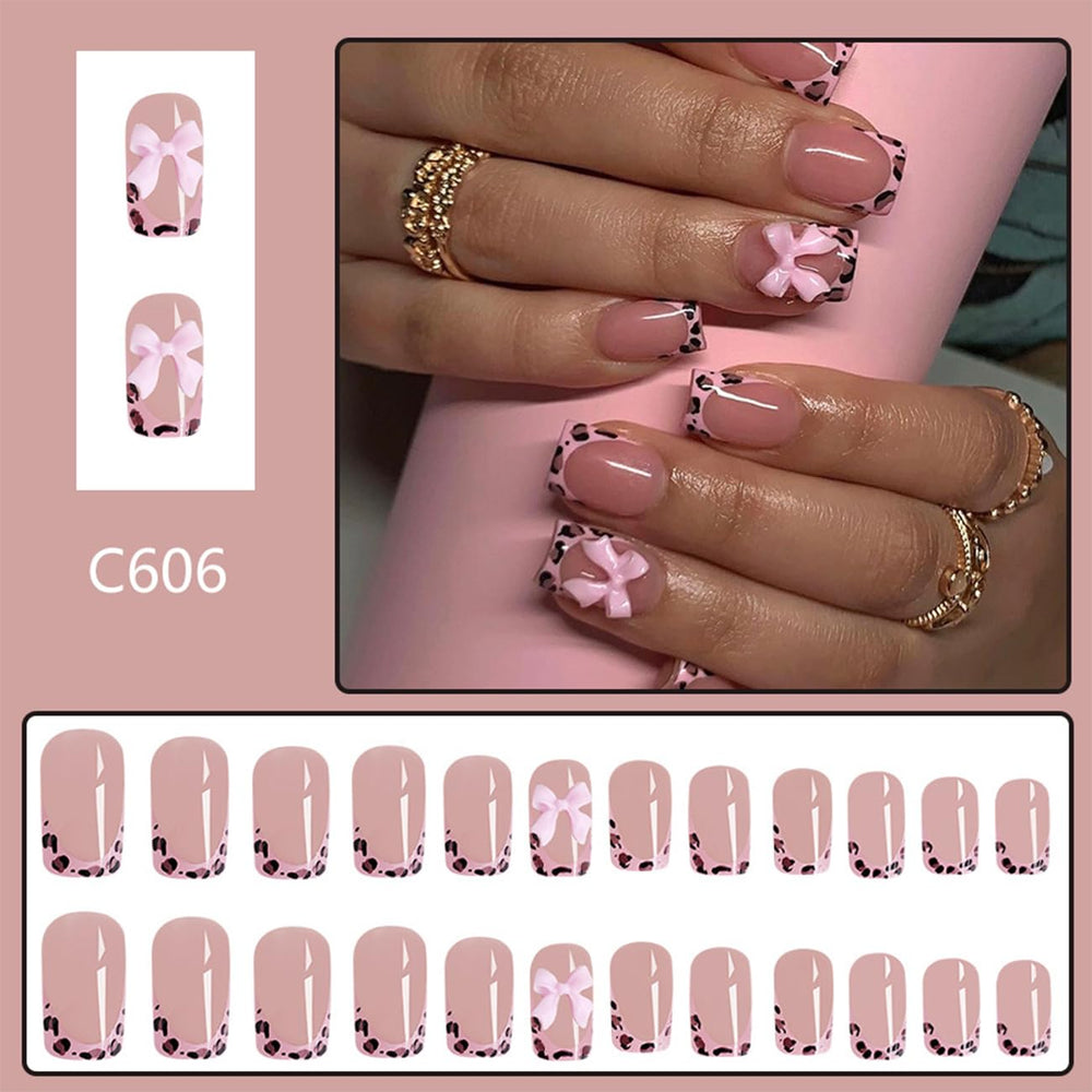 BSBTBZ nails worn on nails for a stylish party look with bow accent