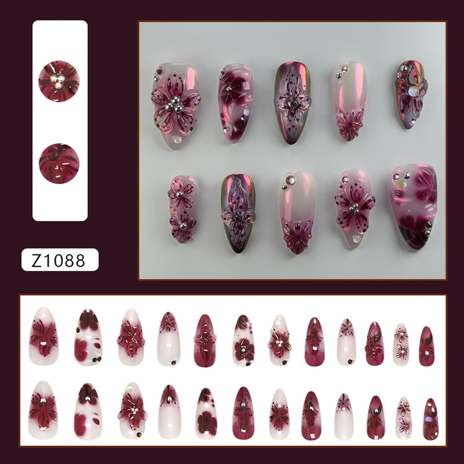BSBTBZ medium length almond nails with glossy finish for easy DIY manicures