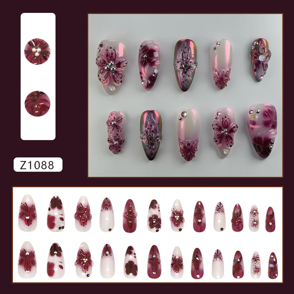 BSBTBZ medium length almond nails with glossy finish for easy DIY manicures