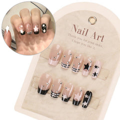 BSBTBZ Nude full-cover nails on hand for quick salon-like manicure.