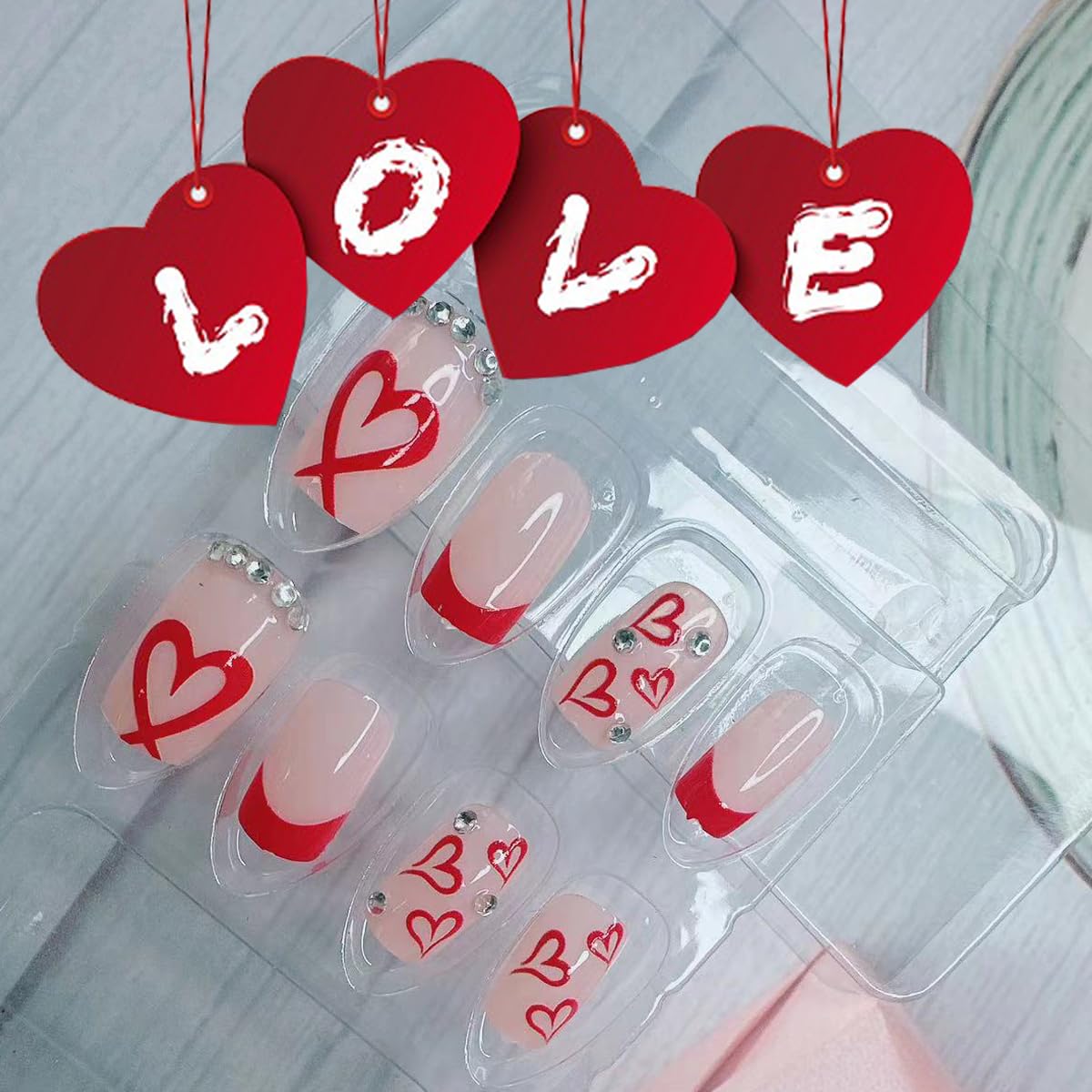 BSBTBZ reusable acrylic press on nails 24 piece set