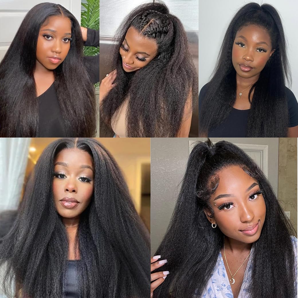 BSBU model wearing kinky-straight bundles showcases natural movement and fullness.