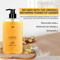 BSMAX Ginger Plant Extract Shampoo application invites easy scalp massage and nourishment