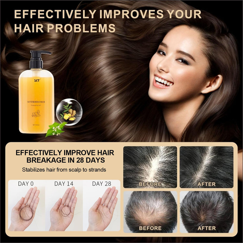 BSMAX Ginger Plant Extract Shampoo boosts hair volume and thickness