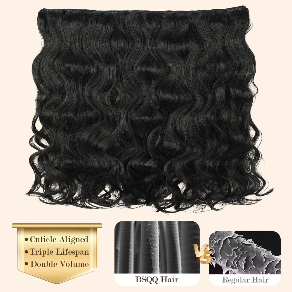 BSQQ 16A body wave bundles 20-inch held in hand for scale