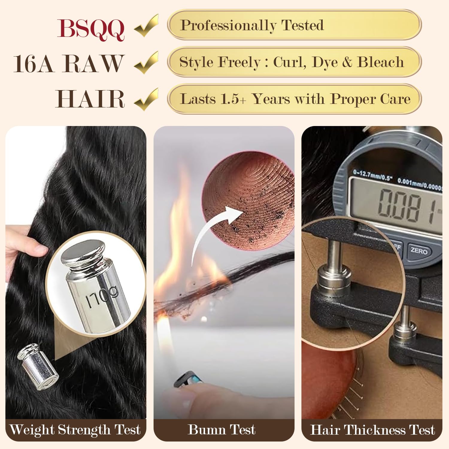 BSQQ 16A body wave bundles 22-inch laid for full-head look