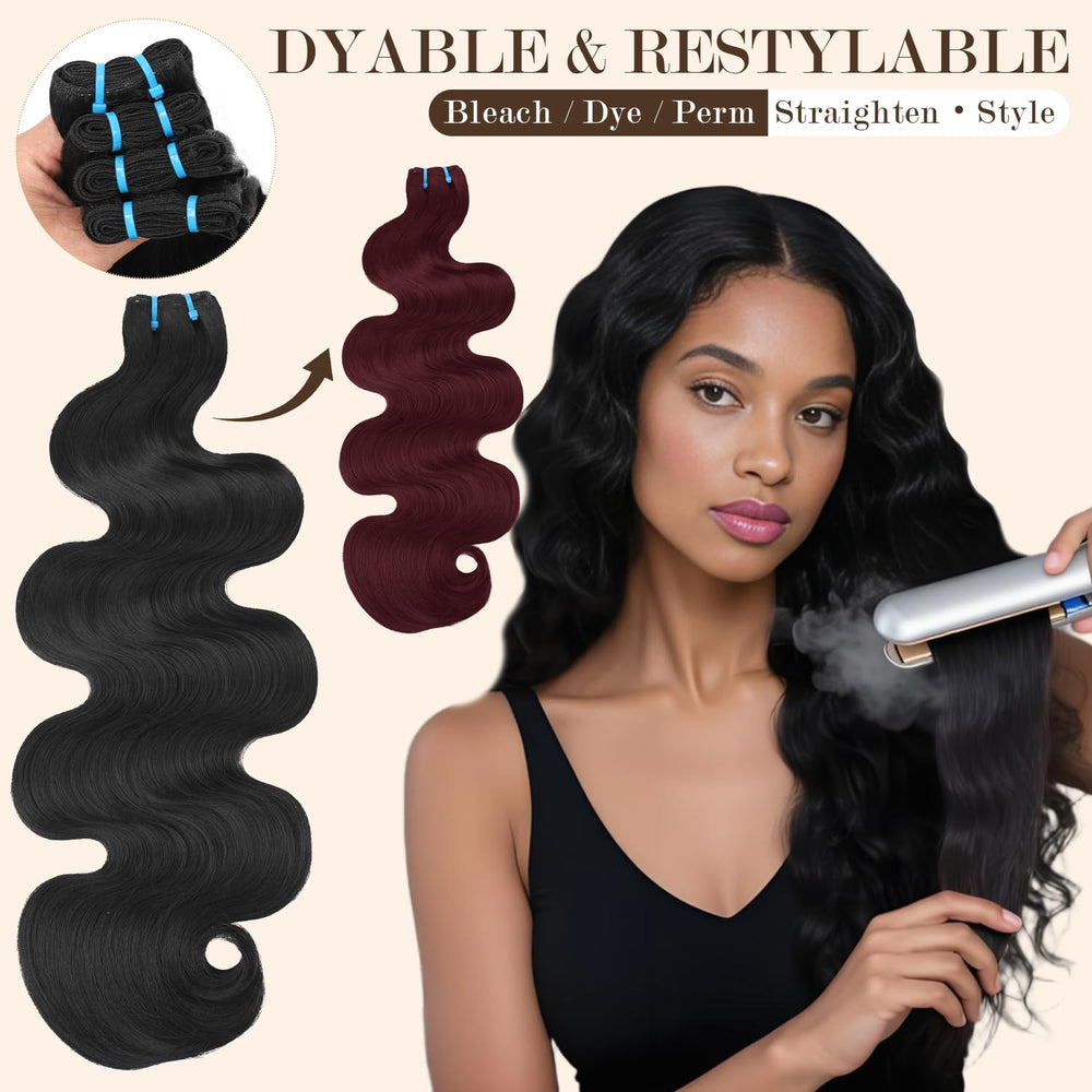 BSQQ 16A body wave bundles three-pack set for natural fullness
