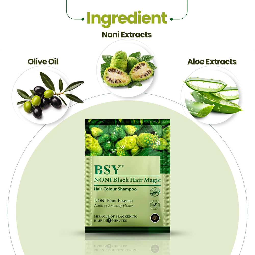 BSY Noni Black Hair Magic foam lather delivers rich, even coverage.