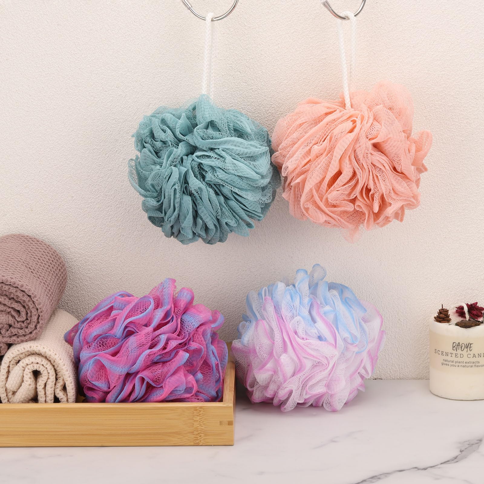 BTYMS loofah sponge maintains shape after rinsing thanks to durable construction.
