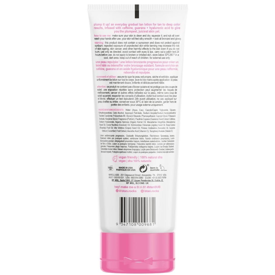 B.TAN buildable bronze color application shows gradual glow.