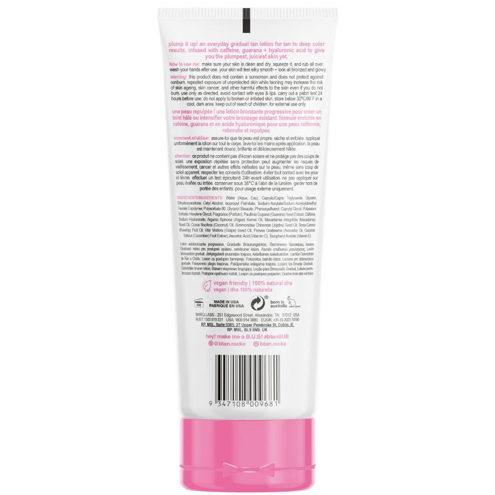 B.TAN buildable bronze color application shows gradual glow.
