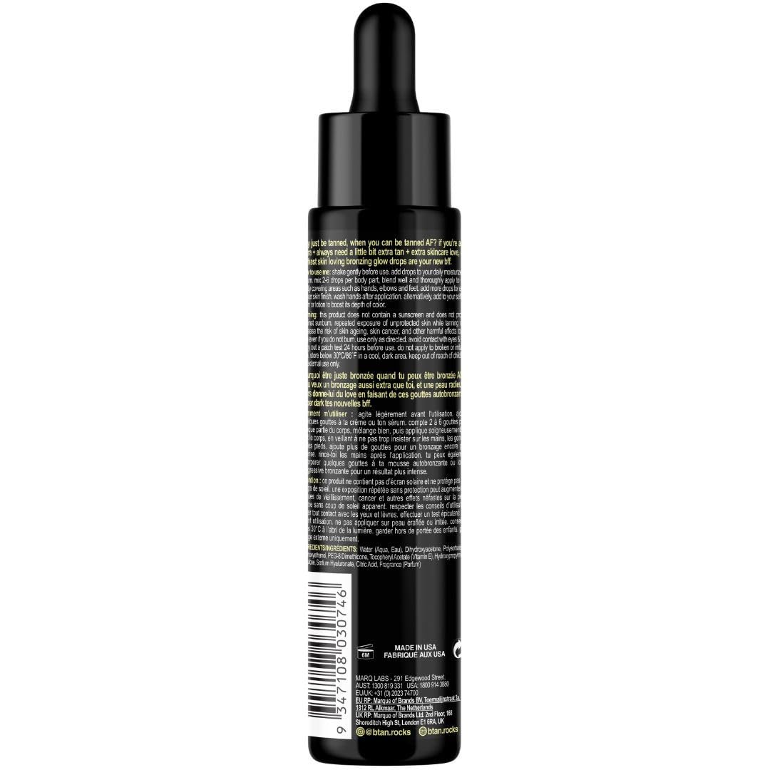 B.TAN darkest drops dispenser demonstrates easy control for gradual tan.