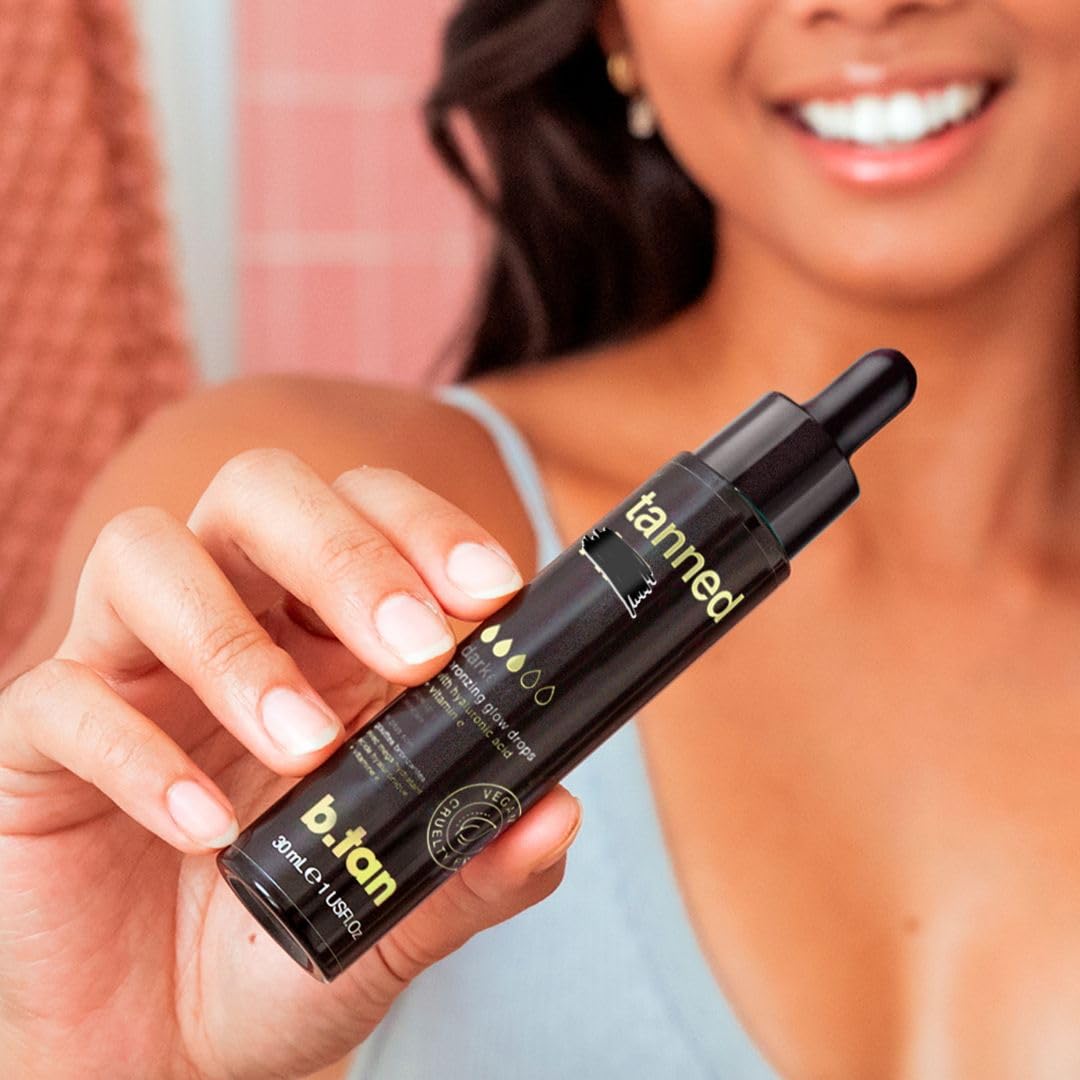 B.TAN drops applied to face for a gradual, even tan.