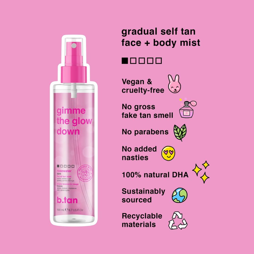 Rosewater-infused formula soothing skin as the tan develops