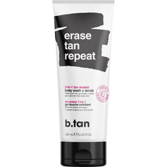B.TAN self tan remover bottle pour shows the handy application and cleansing action