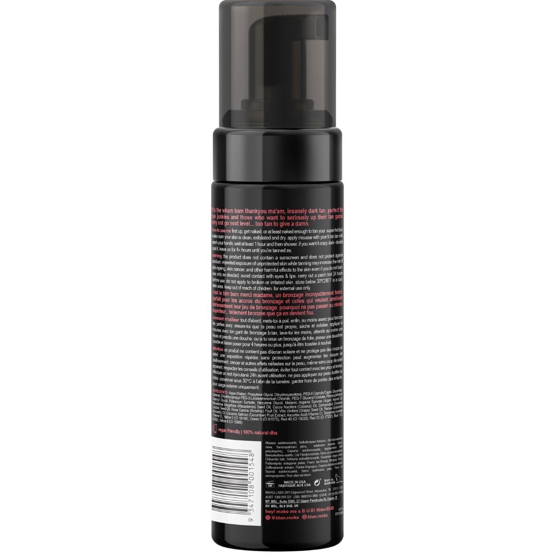 B.TAN Ultra Dark mousse with application mitt for smooth blending