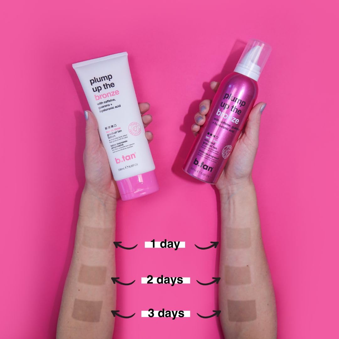 B.TAN vegan cruelty-free label signals ethical self-tanning.
