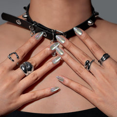 BTArtbox Almond nails with builder gel top coat for durability.