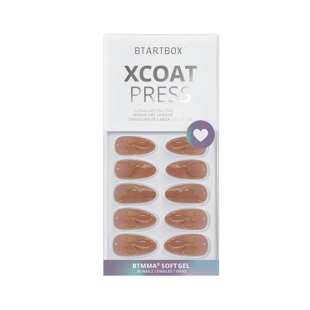 BTArtbox Almond Press On Nails soft gel feel for natural wear