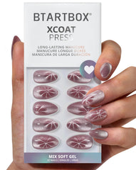 BTArtbox Berry Spark glitter almond nails for a long-lasting DIY manicure