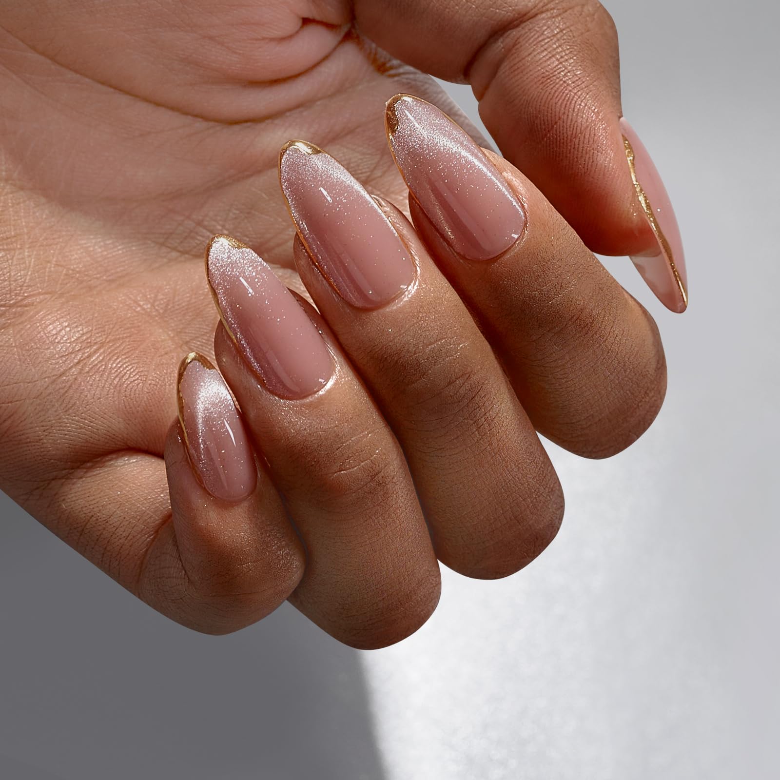 BTArtbox cat eye press-on nails medium with glossy finish for daily wear