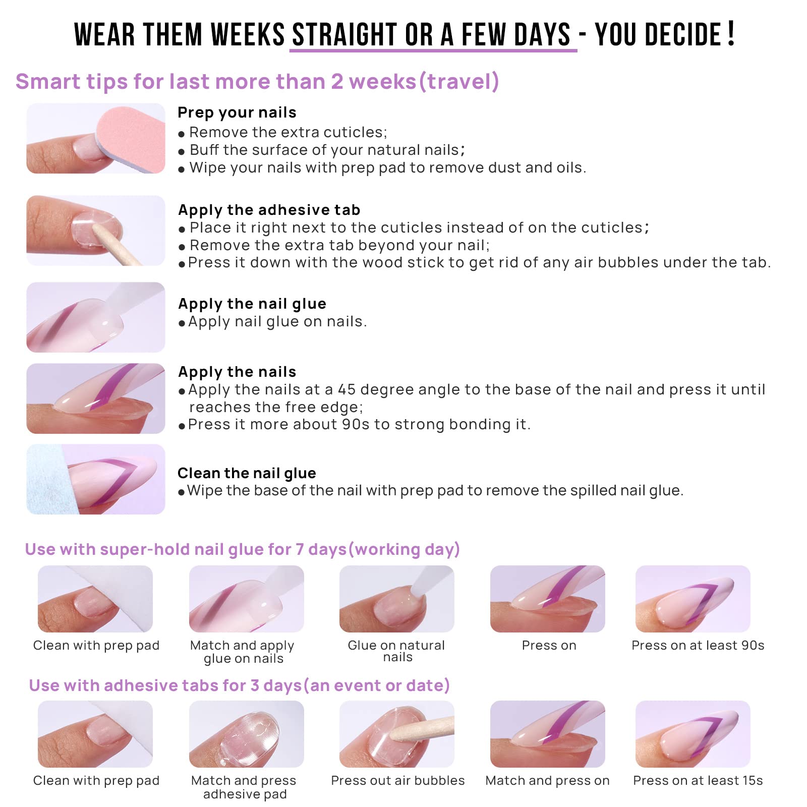 BTArtbox complete set with file, cuticle stick and prep pad for prep-ready nails