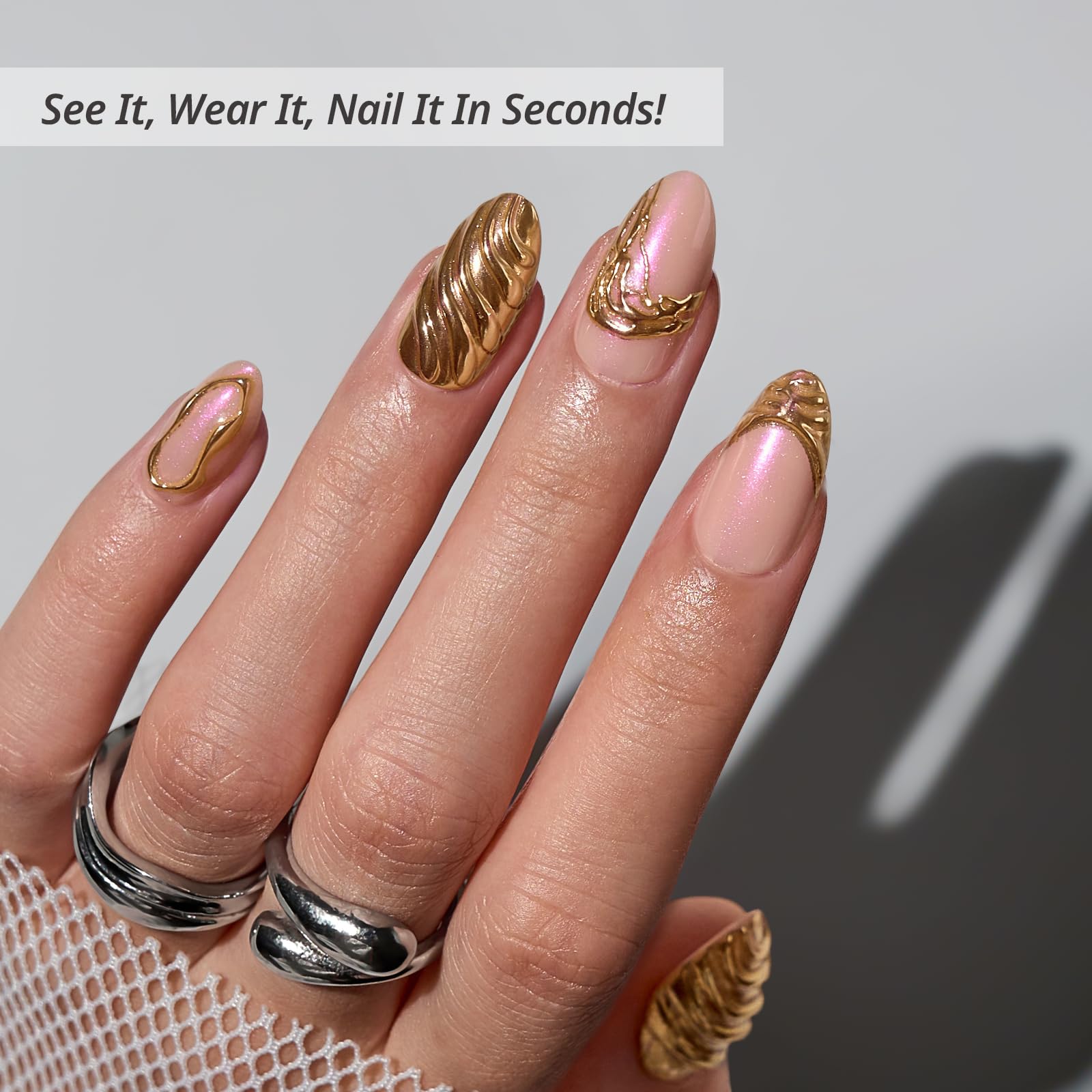 BTArtbox 32-nails kit with glue and tabs for quick at-home manicures.