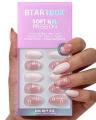 BTArtbox Dainty Kiss short press-on nails in 3D pink lip almond shape for quick salon-like nails