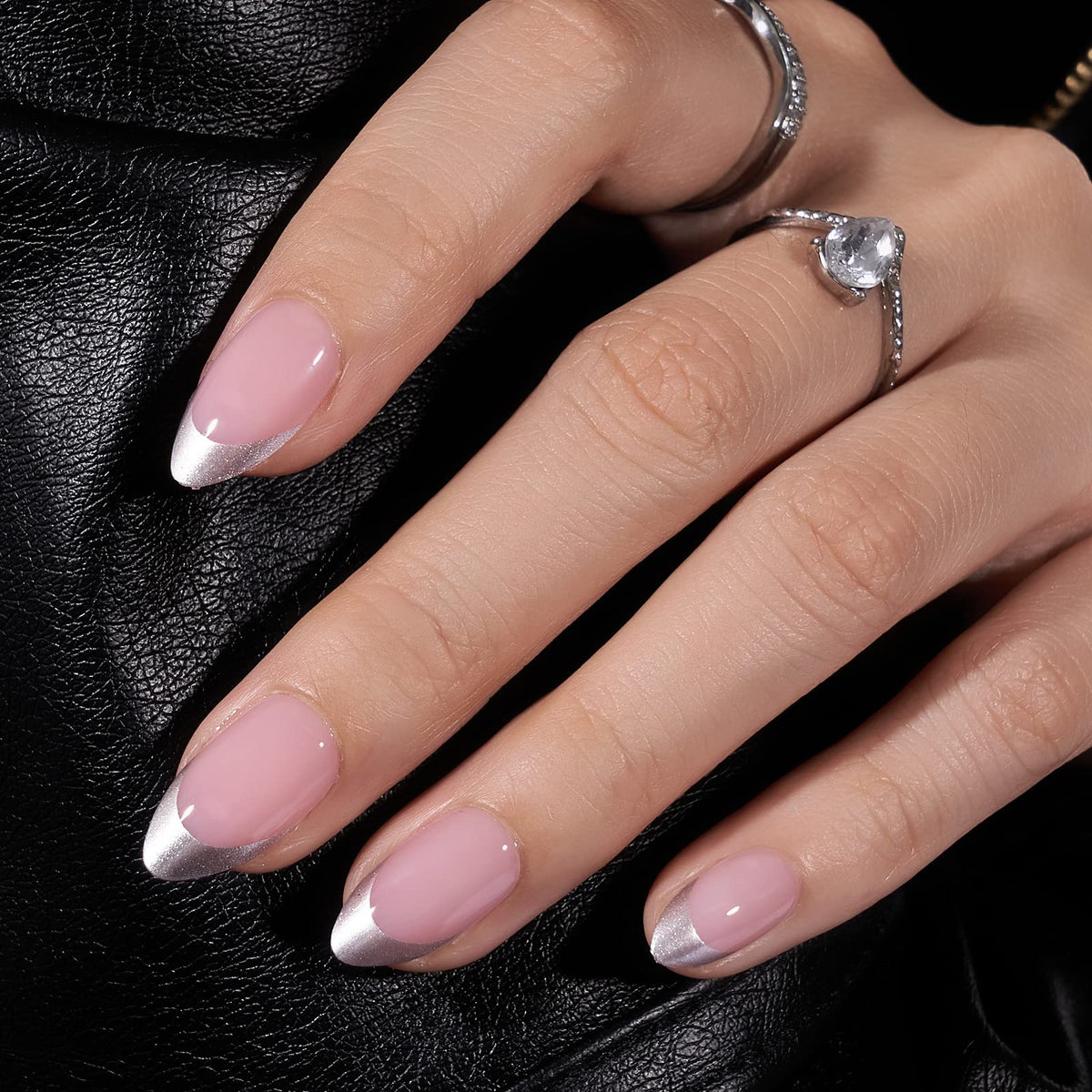 BTArtbox French Tip nails set; crisp white tips for a quick salon-like manicure.