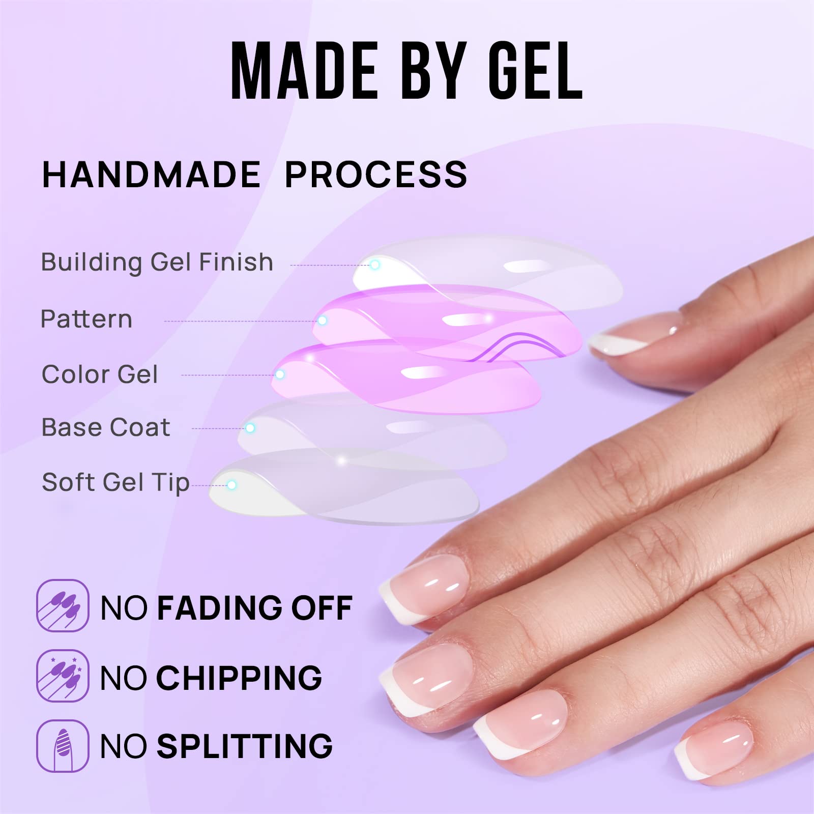 BTArtbox French Tip nails soft gel finish feels natural.