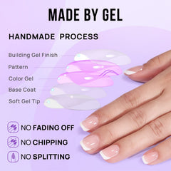 BTArtbox French Tip nails soft gel finish feels natural.