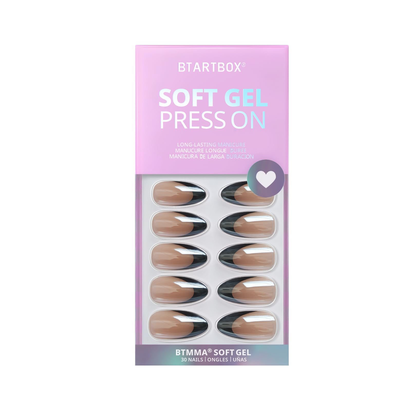 BTArtbox Glue-On Nails Kit includes glue and tabs for secure at-home manicures.