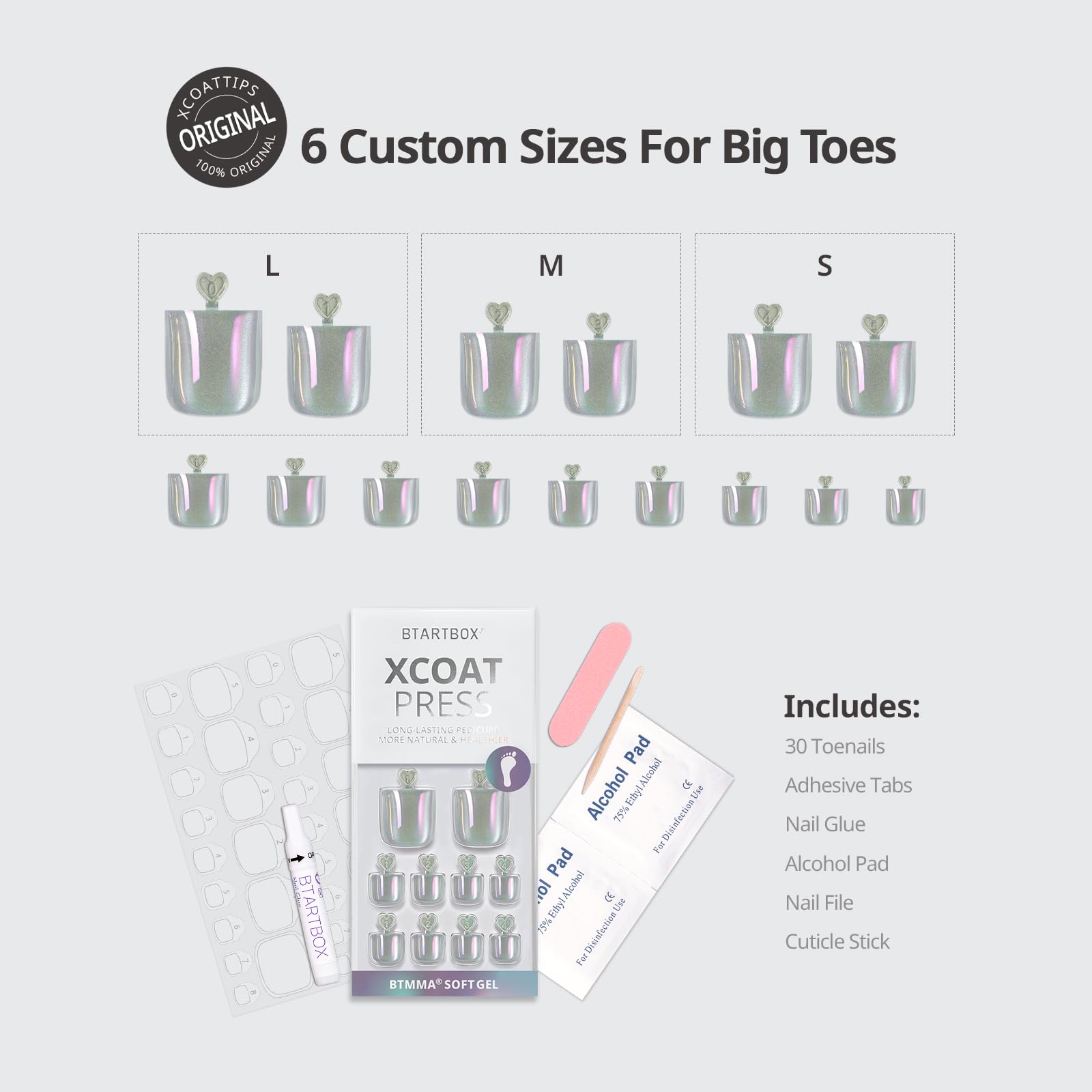 BTArtbox lamp-curable toe glue ensures secure adhesion under a nail lamp.