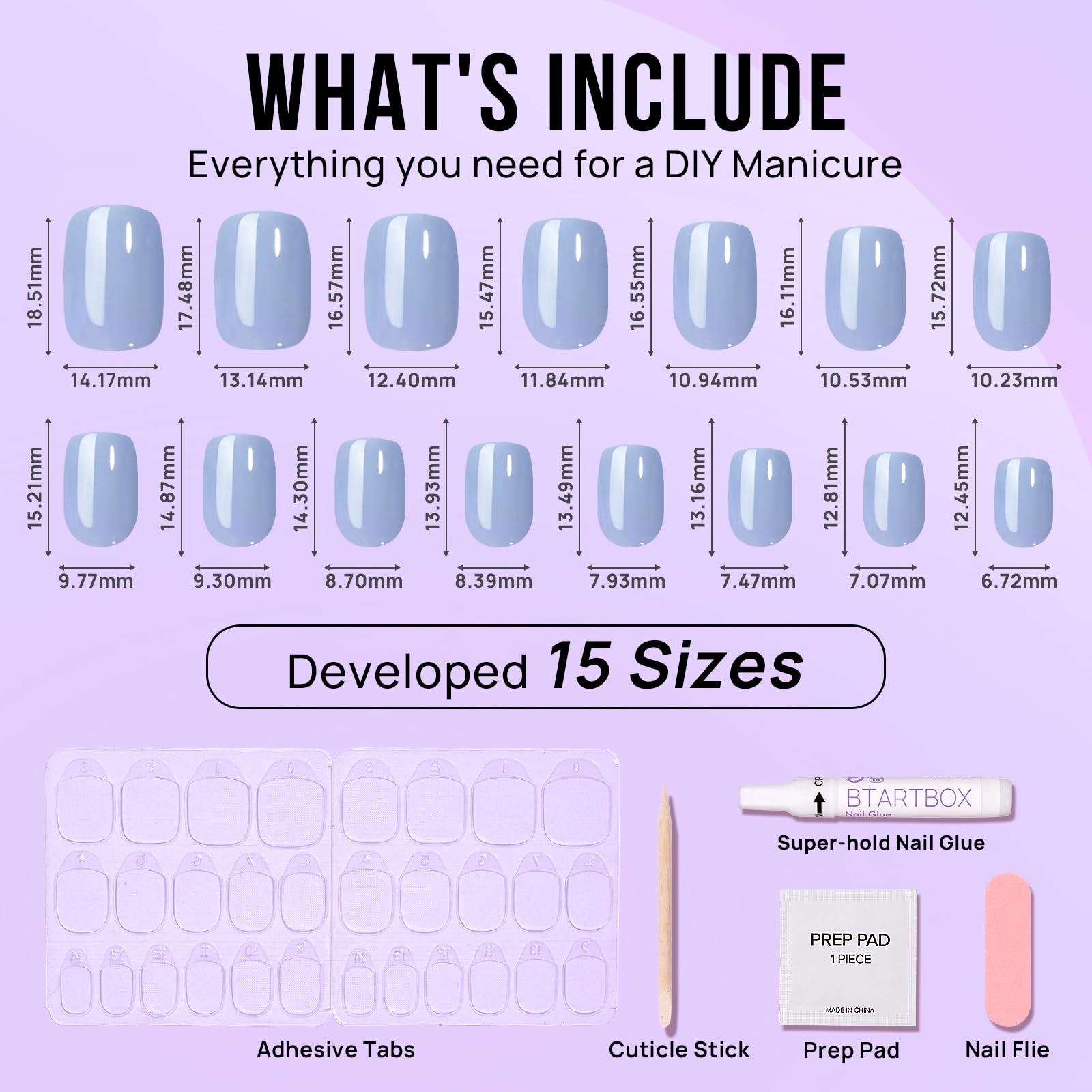 BTArtbox long-wear nails with glue offer durable, extended wear.