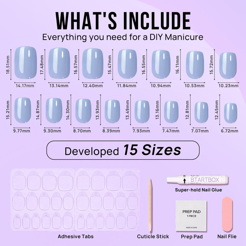 BTArtbox long-wear nails with glue offer durable, extended wear.