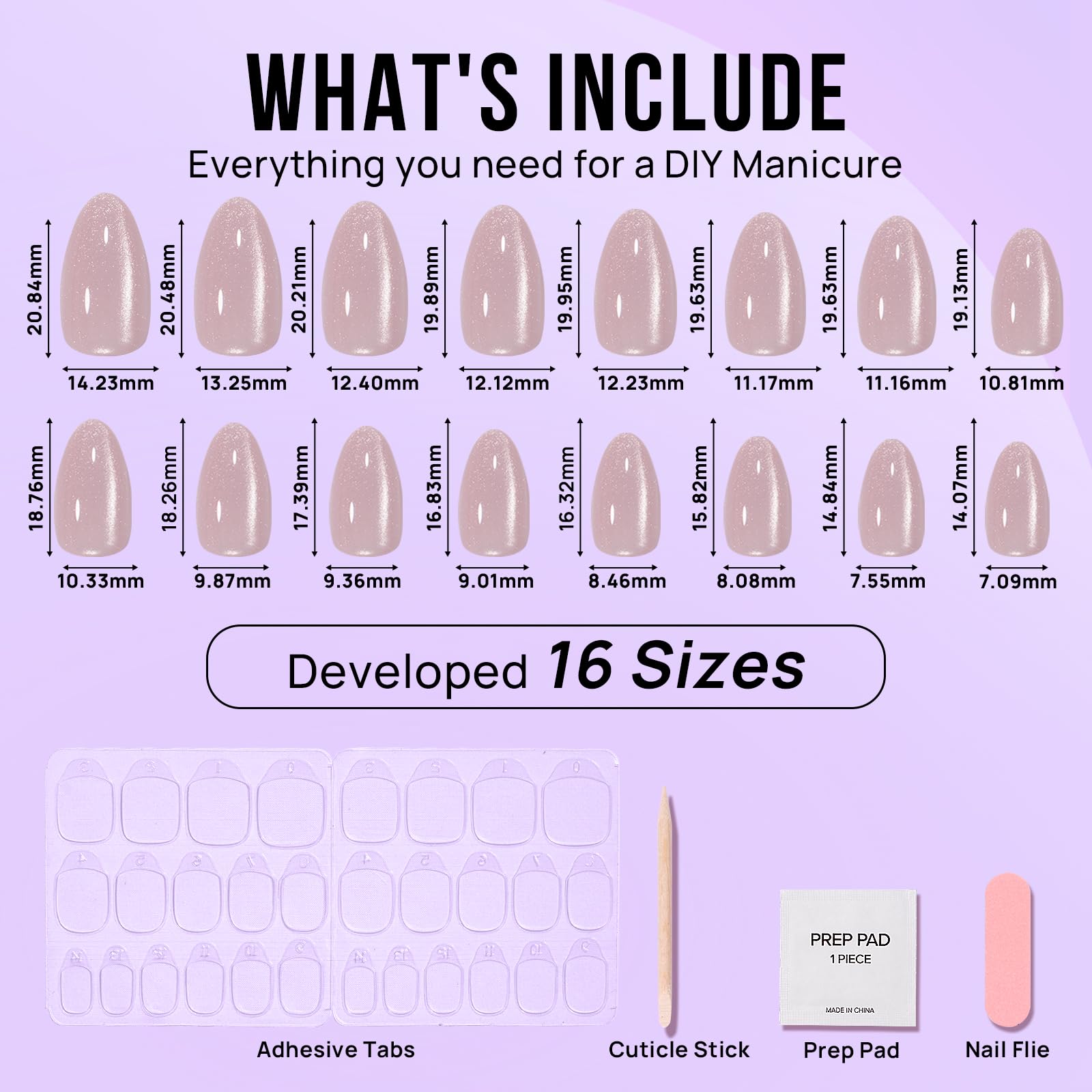 BTArtbox included file, cuticle stick, and prep pad laid out for prep