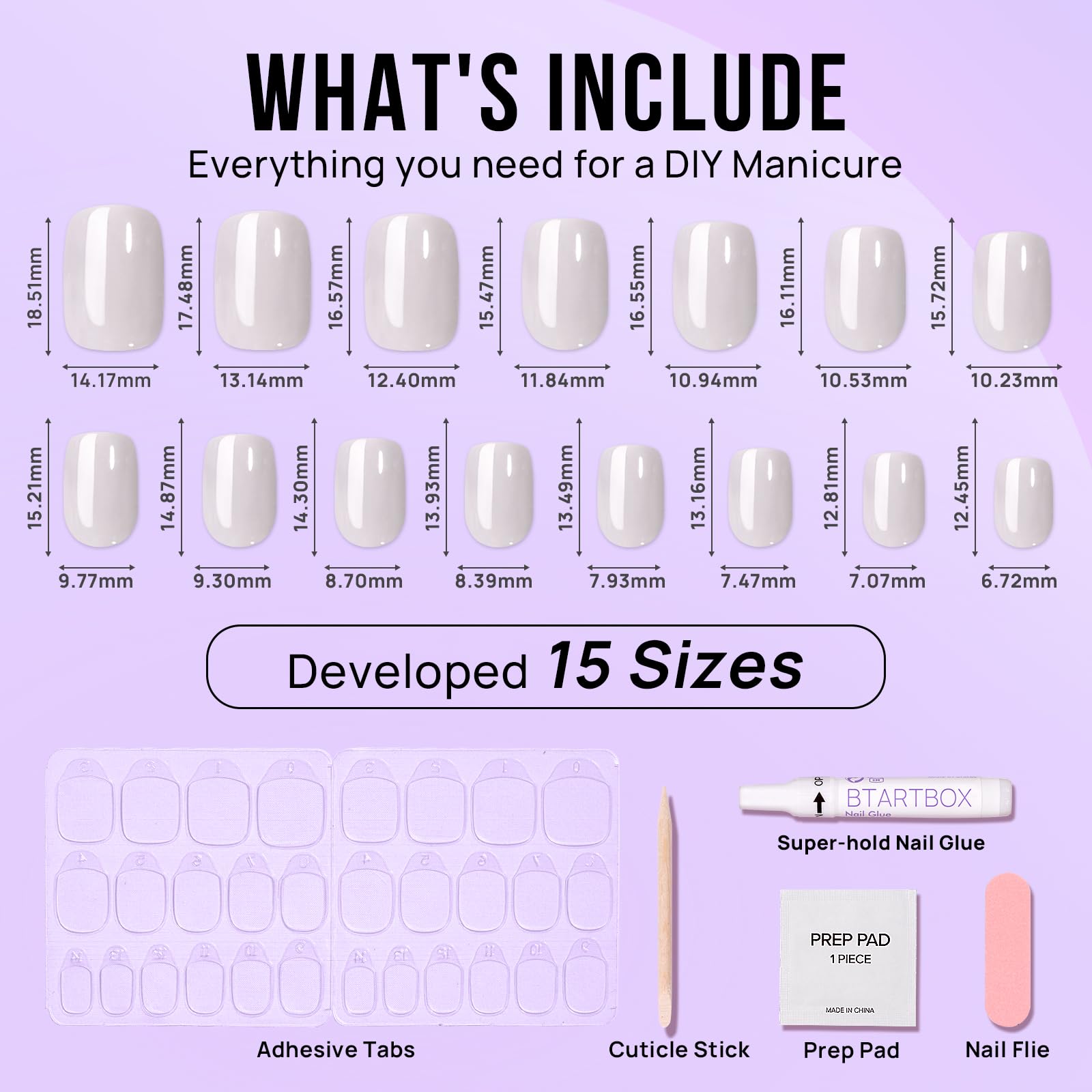BTArtbox included file and cuticle stick simplify prep for a polished look.