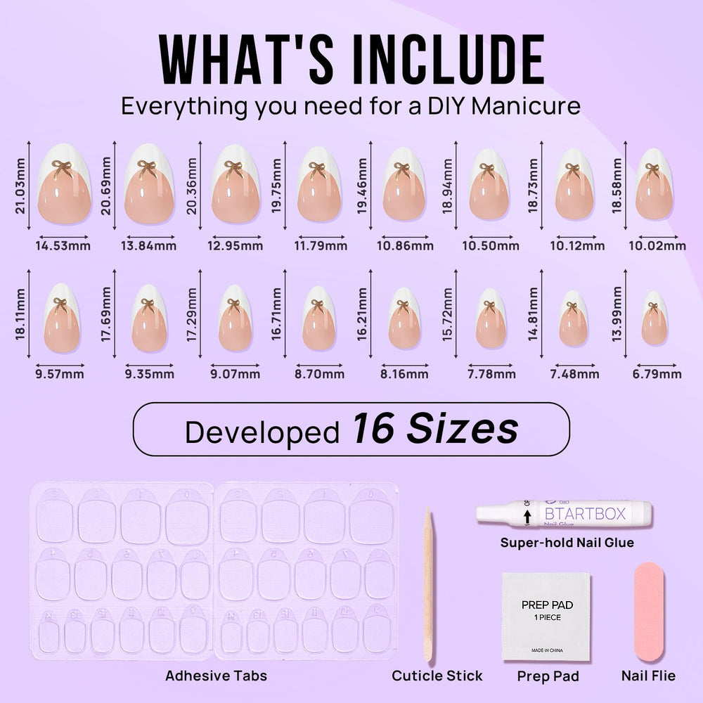 BTArtbox nail glue and adhesive tabs for strong, flexible hold.