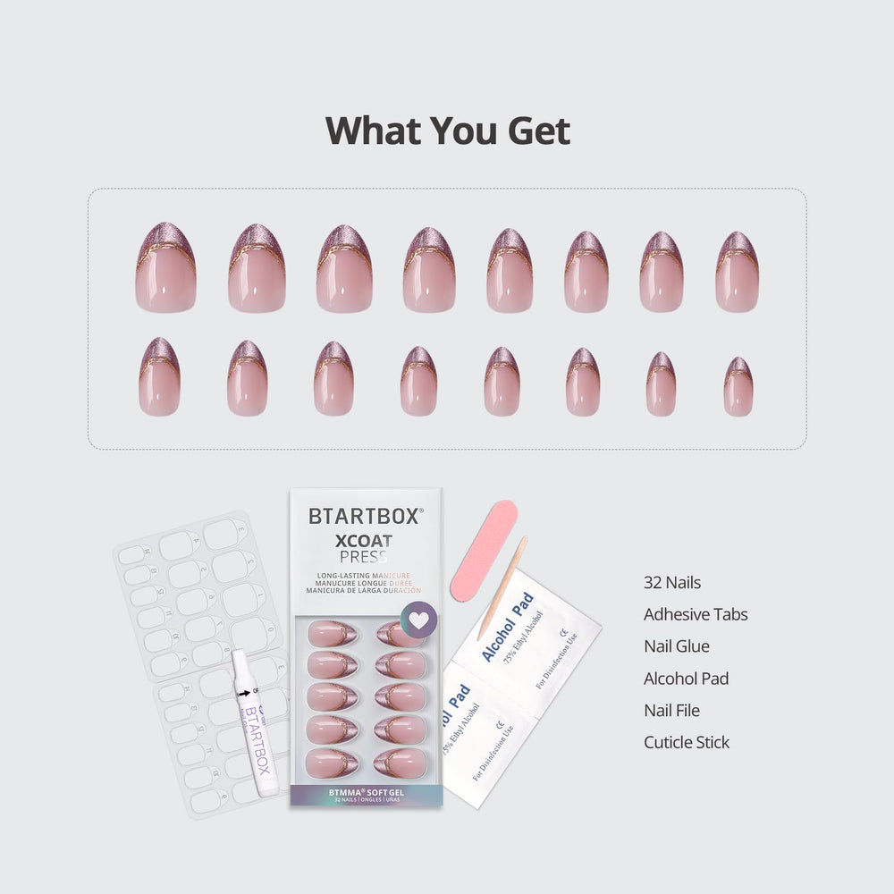 BTArtbox nail glue and adhesive tabs ensure secure application.