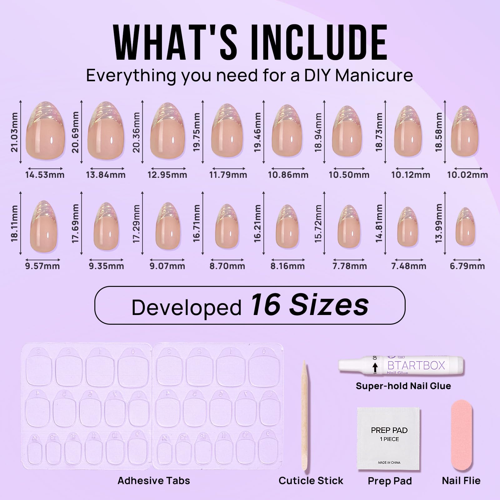 BTArtbox nail glue and adhesive tabs offer flexible wear options.