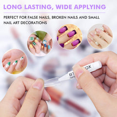 BTArtbox fast-drying bond for quick, secure nail tip application.