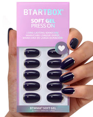 BTArtbox oval press-on nails with vintage silver foil for a chic, salon-ready look