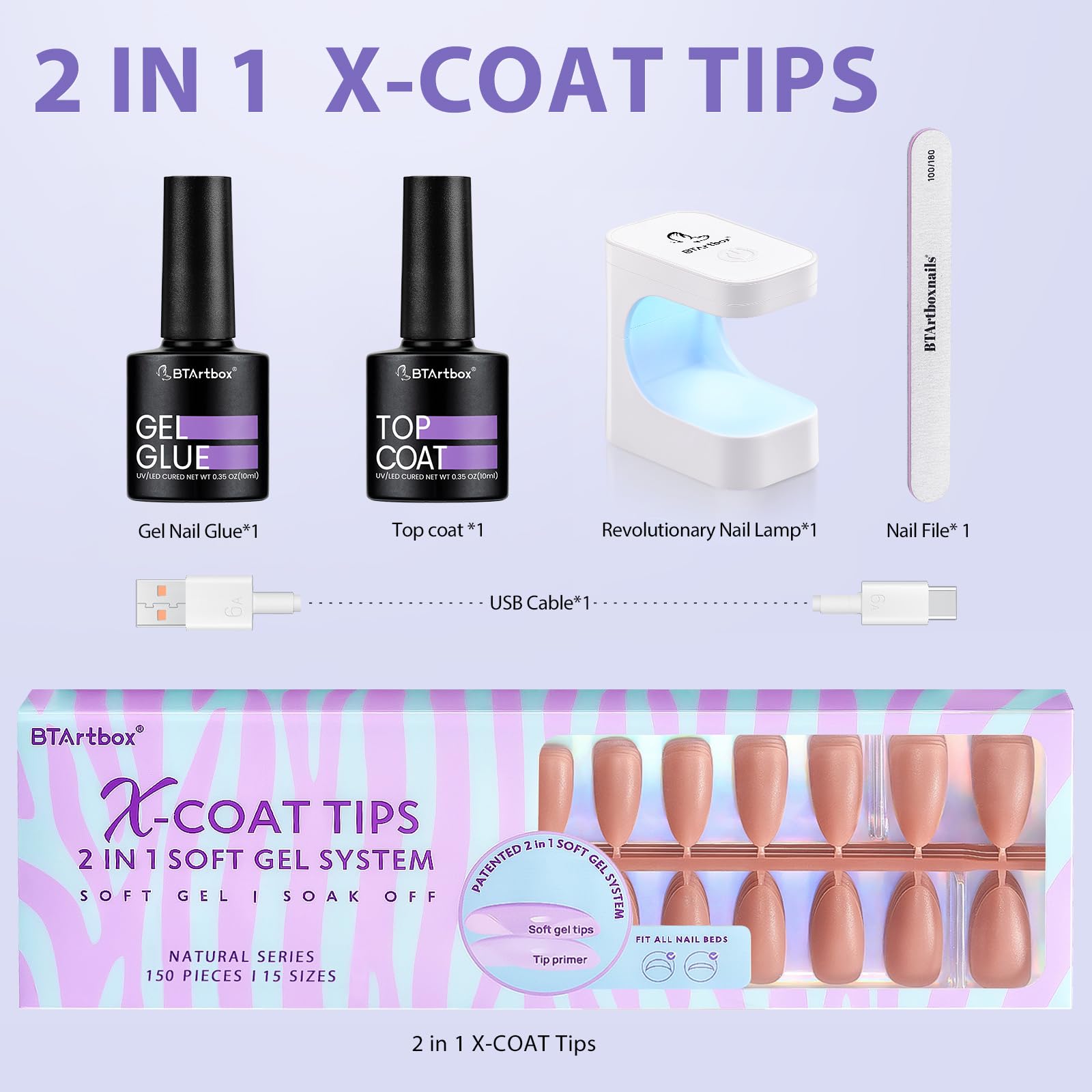 BTArtbox pre-colored almond nails save time with ready-to-wear shades.