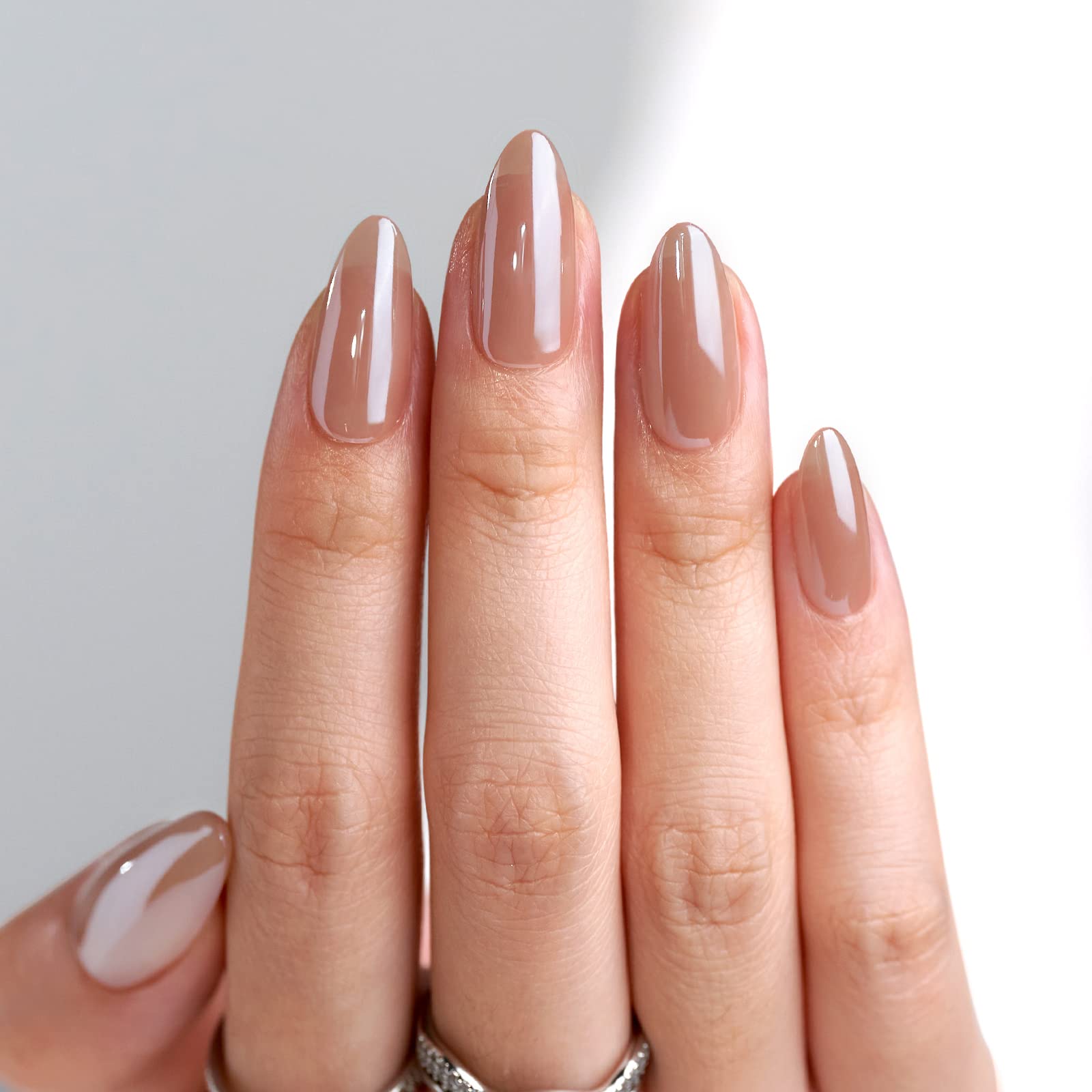 BTArtbox almond chrome nails with chrome finish for a bold salon look