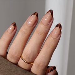 BTArtbox press on nails short almond tortoise shell for salon-like nails at home