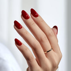 BTArtbox oval short nails closeup highlighting natural, flexible gel for comfortable wear.