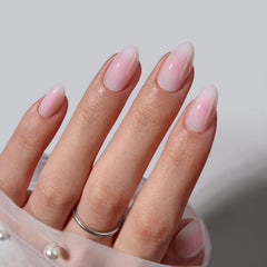 BTArtbox pink ombre almond nails on hand for everyday wear